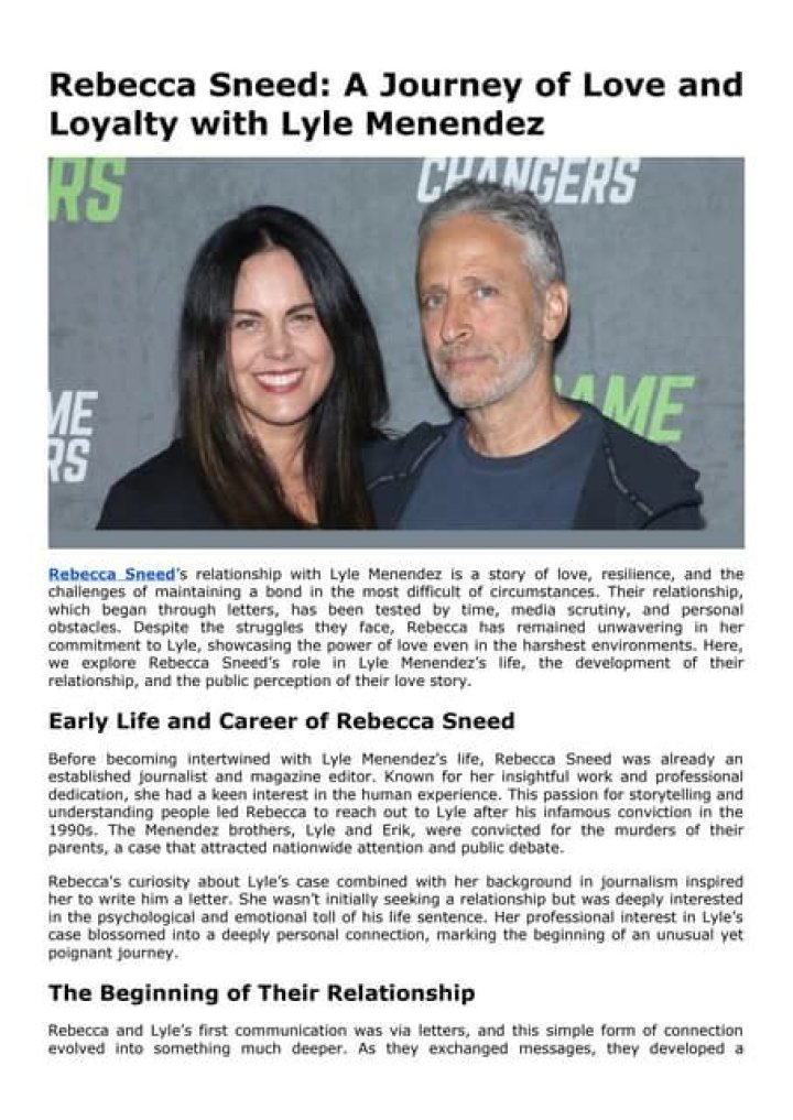 Unveiling The Life And Impact Of Rebecca Sneed Menendez